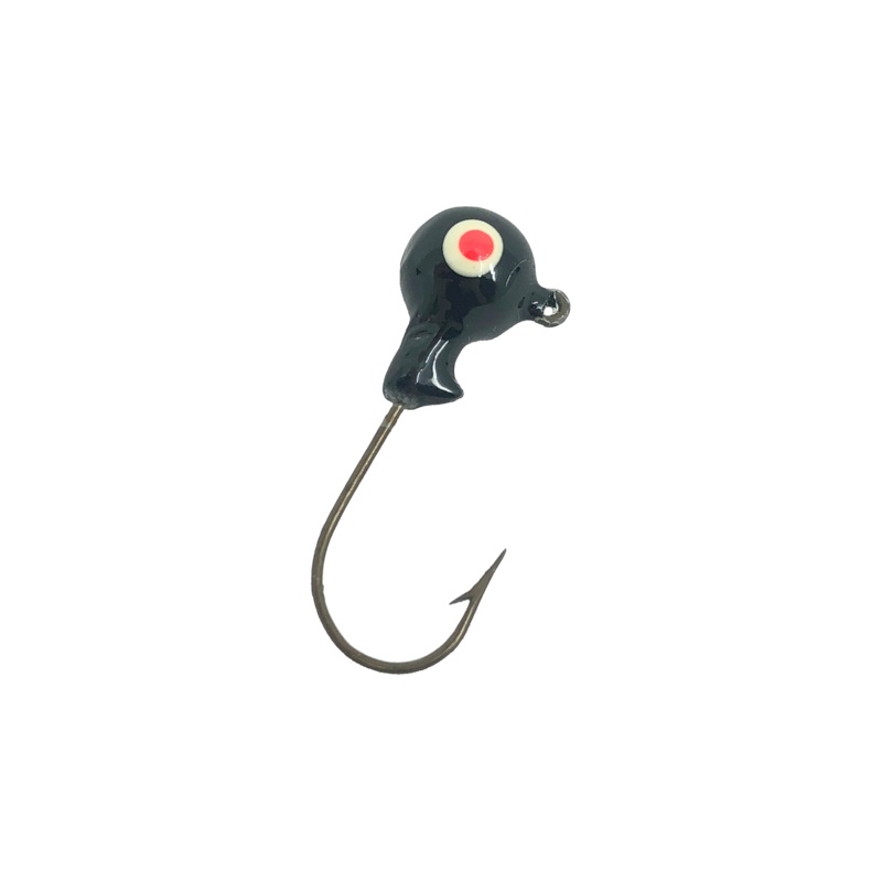 1/5oz Essential Round Ball Jig / Jig Head, Black Color- 8 Pack