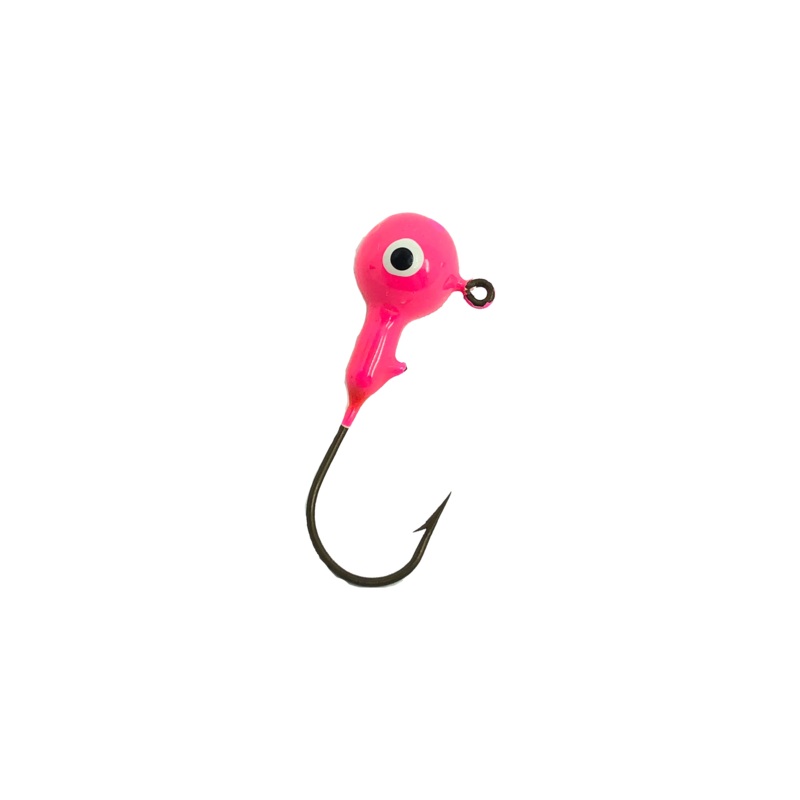 1/5oz Essential Round Ball Jig / Jig Head, Pink Color- 8 Pack