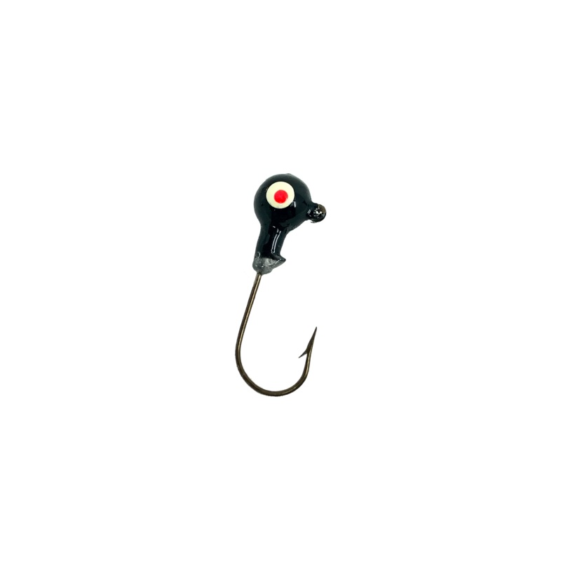 1/10oz Essential Round Ball Jig / Jig Head, Black Color- 8 Pack