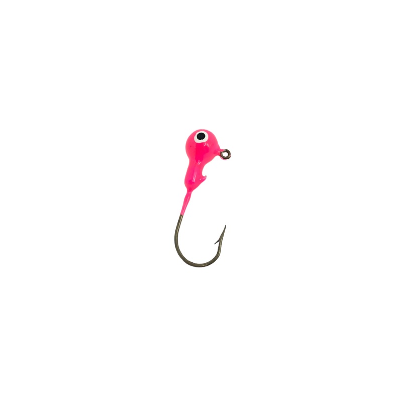 1/10oz Essential Round Ball Jig / Jig Head, Pink Color- 8 Pack