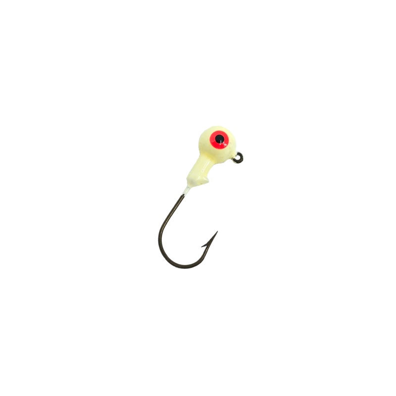 1/10oz Essential Round Ball Jig / Jig Head, White Color- 8 Pack