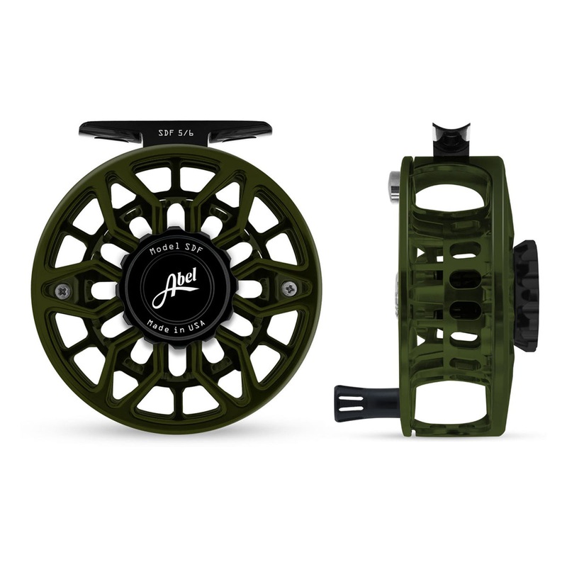Abel SDF Reel Ported 5/6 Deep Green, Gloss Black Drag Knob with Black Handle