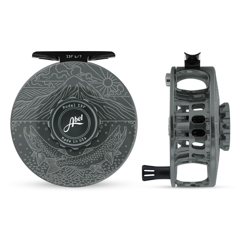 Abel SDF Reel Solid 6/7 Slate Gray, Underwood Ridge Riders with Black Handle