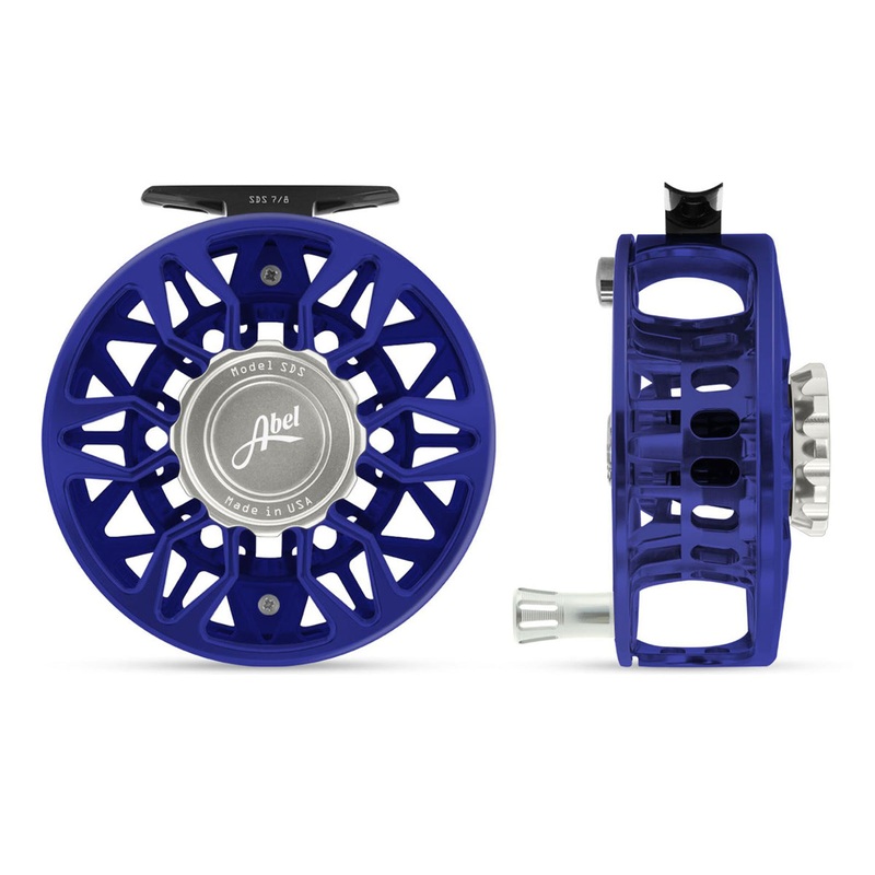 Abel SDS Reel Ported 7/8 Blue III, Platinum Drag Knob with Platinum Handle