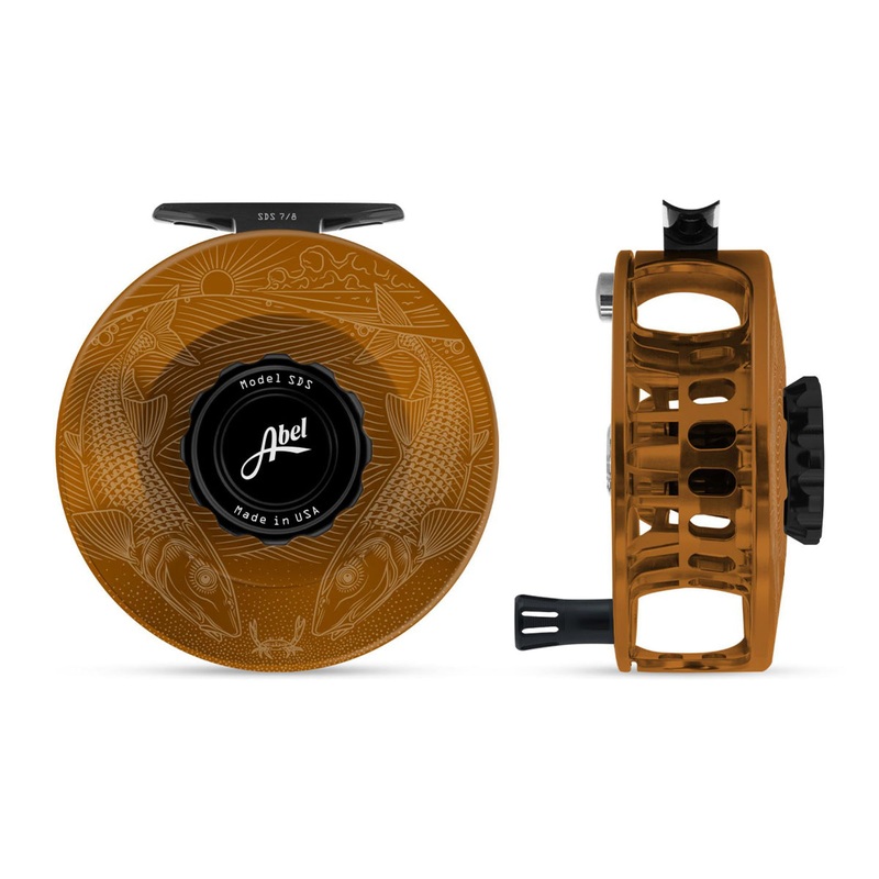 Abel SDS Reel Solid 7/8 Bronze, Gloss Black Drag Knob, Underwood Bonefish with Black Handle