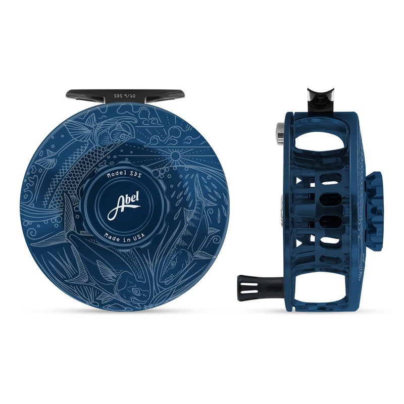 Abel SDS Reel Solid 9/10 Deep Blue, Deep Blue Drab Knob, Underwood Slammin' with Black Handle