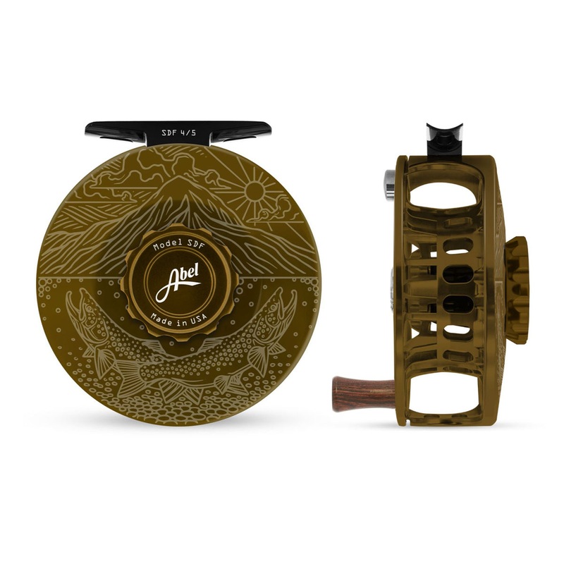 Abel SDF Reel 4/5 Dark Olive, Underwood Ridge Riders with Rosewood Handle