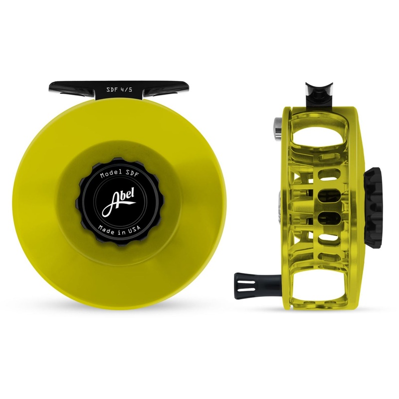 Abel SDF Reel 4/5 Lime Green, Gloss Black Drag Knob with Black Handle