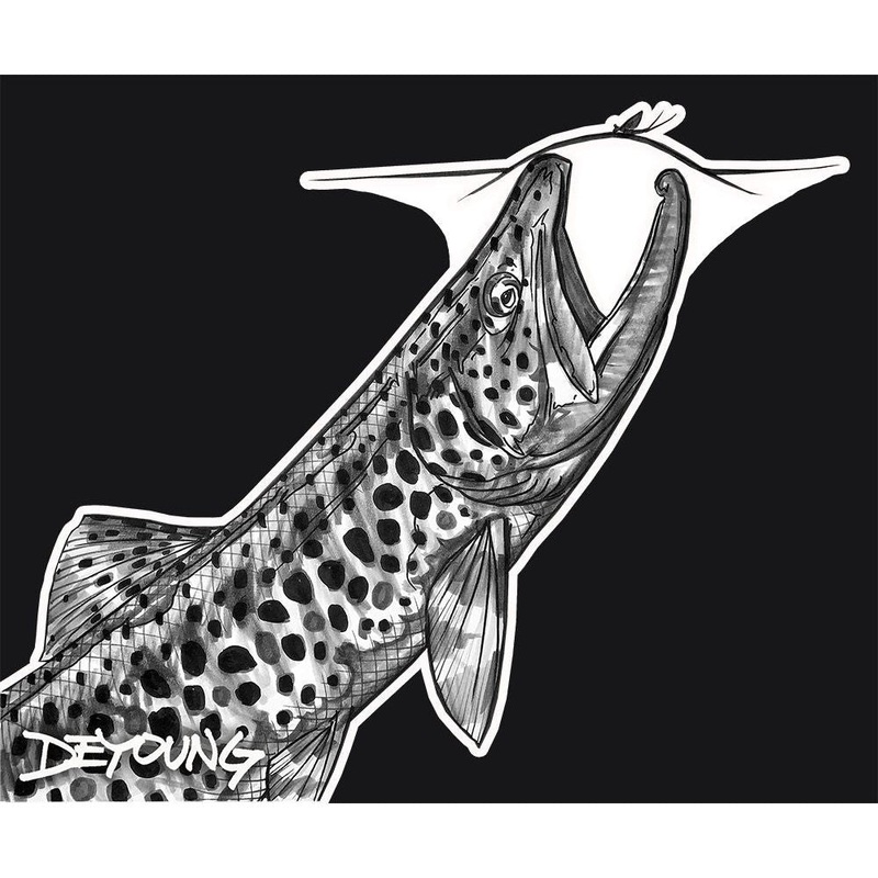 DeYoung Rising Brown Black & White Sticker