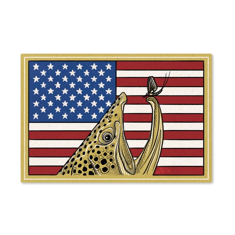 Red, White & Brown Sticker