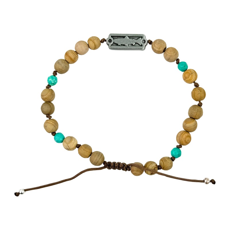 Sight Line Provisions Bead Bracelet Trout Sandalwood & Turquoise