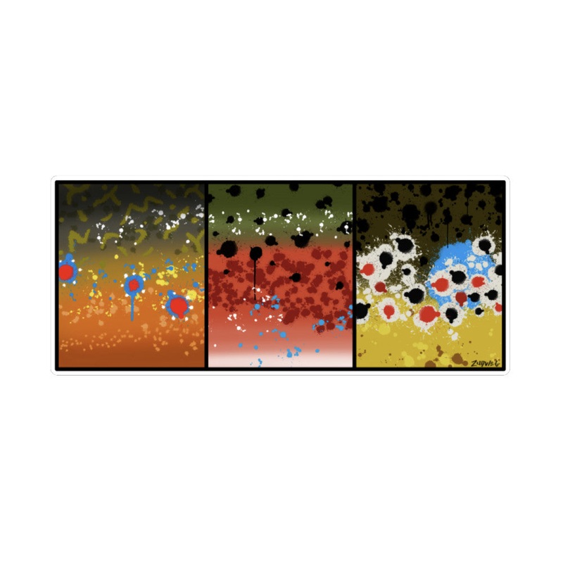 We Three Trout Sticker