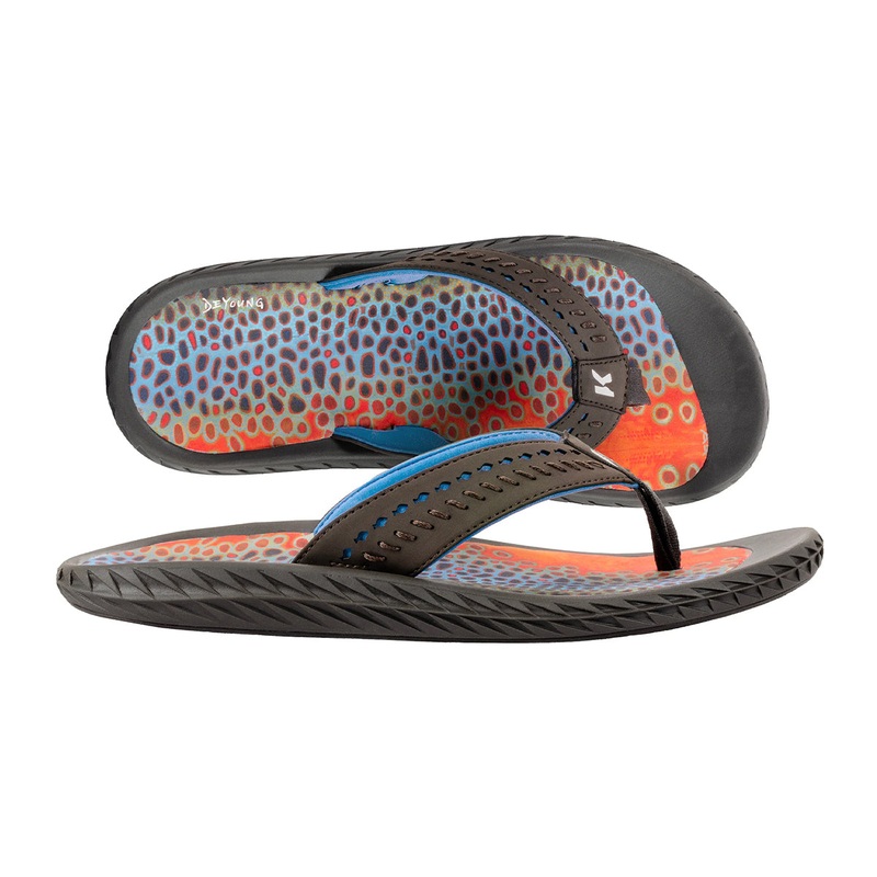 Korkers Fish Flop Kling-On Deck Sole Brown Trout/Black Olive