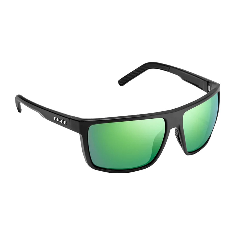 Bajio Sunglasses Toads Black Matte Green Mirror Glass
