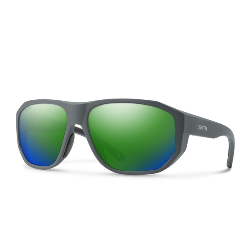 Smith Outrigger Sunglasses Matte Slate ChromoPop Polarized Green Mirror